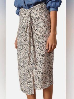 ba&sh Faux Wrap Midi Blush Contemporary